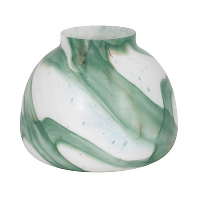 9" Ebb & Flow Vase, Green/clear