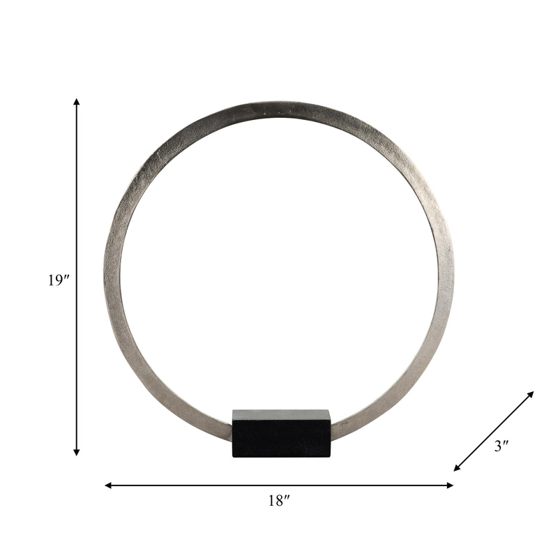 METAL,17",STANDING RING W/BASE ,NICKEL/BLACK