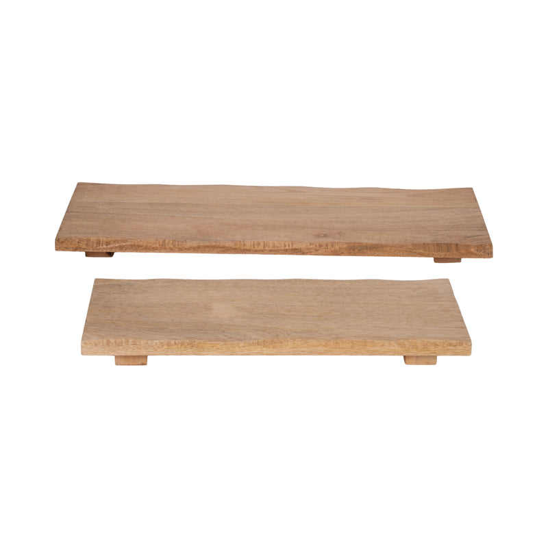 MANGO WOOD, S/2 18/24" ORGANIC BOARDS, NATURAL