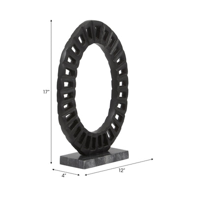 17" Teigan Ring Statuary, Black