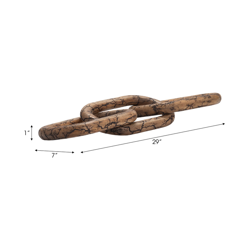 29" Desta Light Wood Link Chain