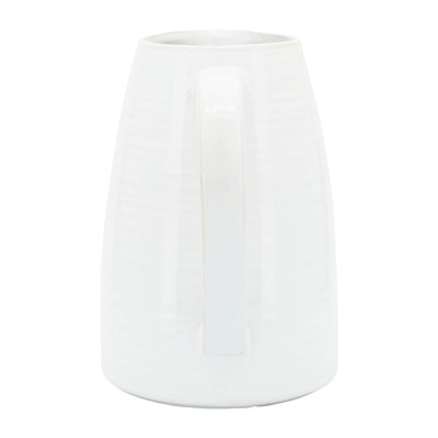 CER, 8"H PITCHER, WHITE