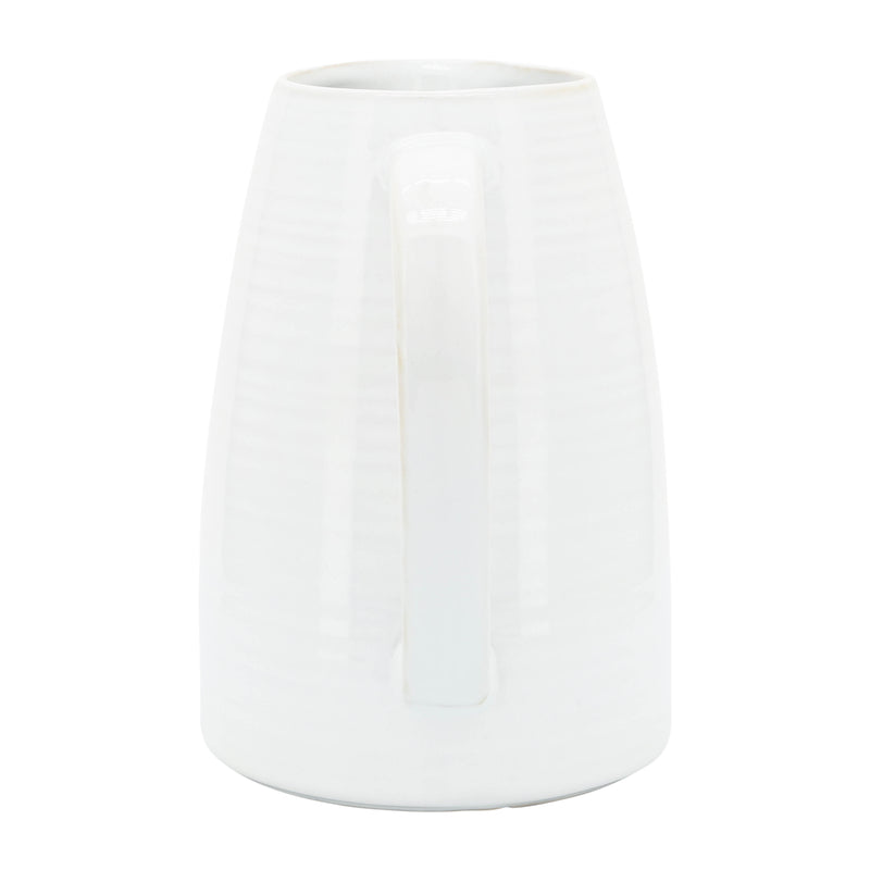 CER, 8"H PITCHER, WHITE