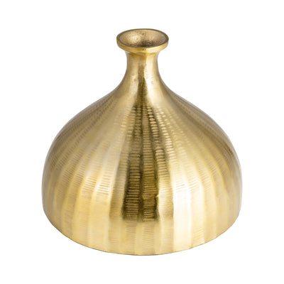 METAL, 7" BULBOUS VASE,GOLD