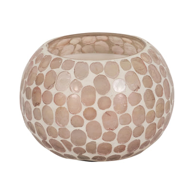 Glass, 5" 19 Oz Mosaic Scented Candle, Soft Pink