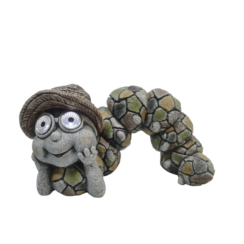 15" Caterpillar With Sun Hat Solar Eyes, Grey