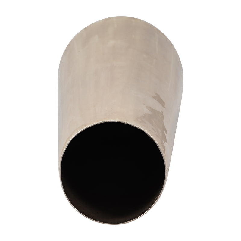 METAL 24"H ALABASTRON VASE, PEARL WHITE