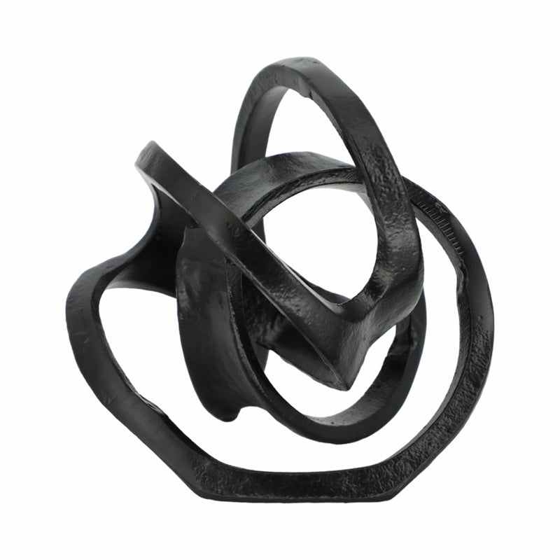 ALUMINUM KNOT SCULPTURE, 7", BLACK