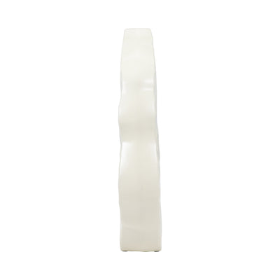 14" Ribbed Open-cut Out Vase, Ivory