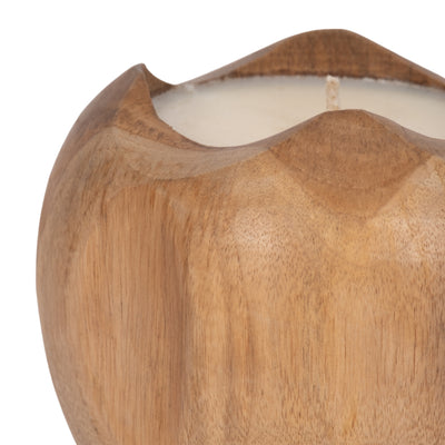 Teak, 8" Round Candle, Natural