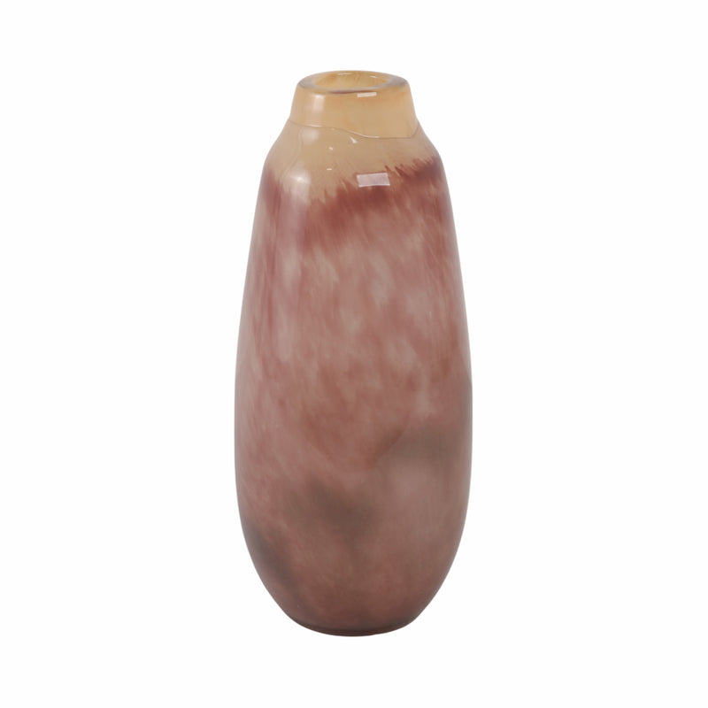 13" KANO MEDIUM MAUVE GLASS VASE