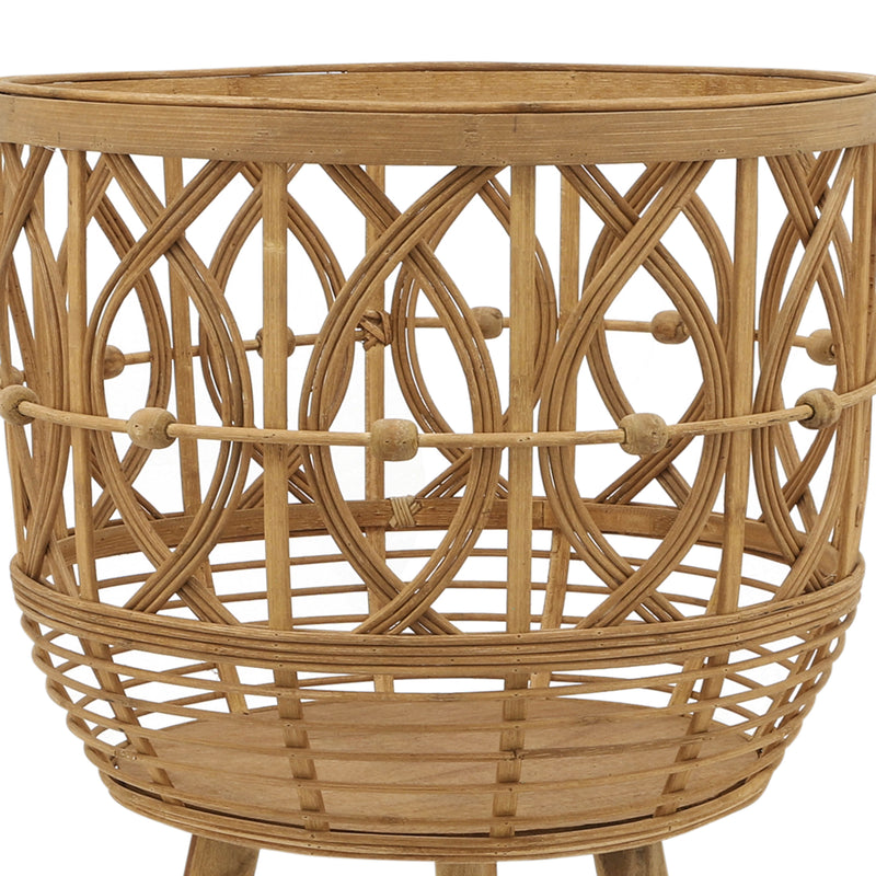 S/3 BAMBOO PLANTERS 11/13/15" NATURAL