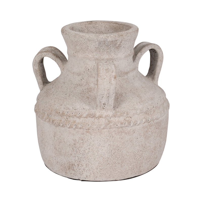 Terracotta, 12" Triple Handle Jug, Ivory