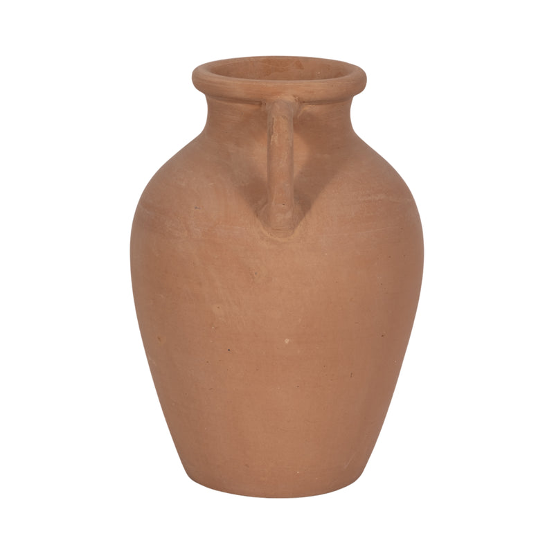 TERRACOTTA, 13" VASE WITH HANDLES, NATURAL