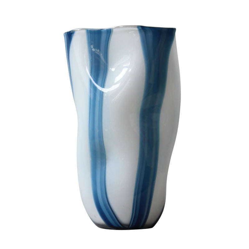 14" Beldan Large Blue Glass Vase