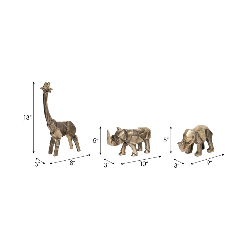 S/3 8/8/10" Alona Geometric Safari Animals