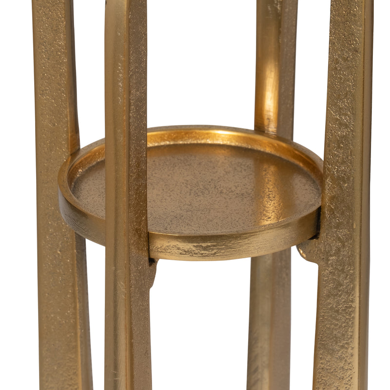 METAL, 16" PILLAR CANDLE HOLDER, GOLD