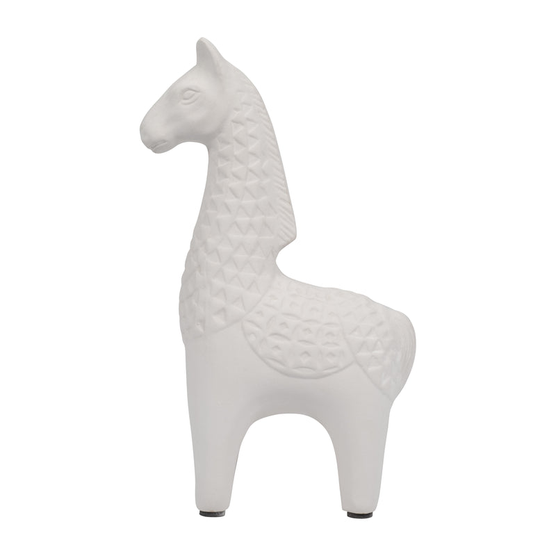 Clay, 11" Standing Llama, Ivory