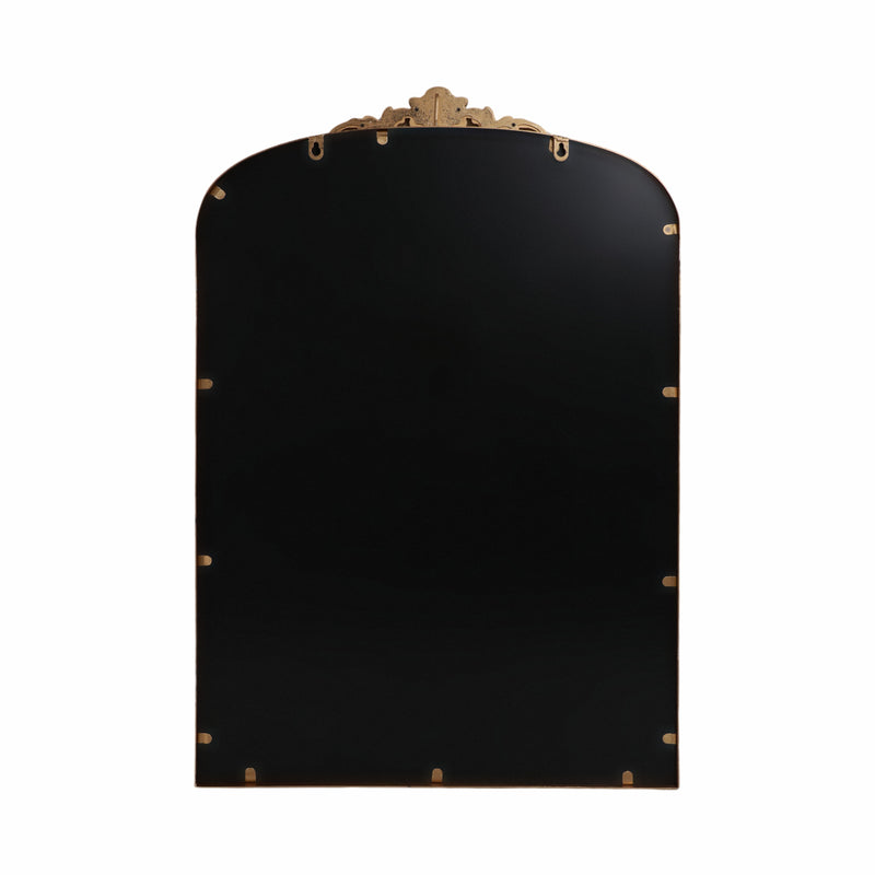 36" Fleur Applique Arch Mirror, Gold Wb