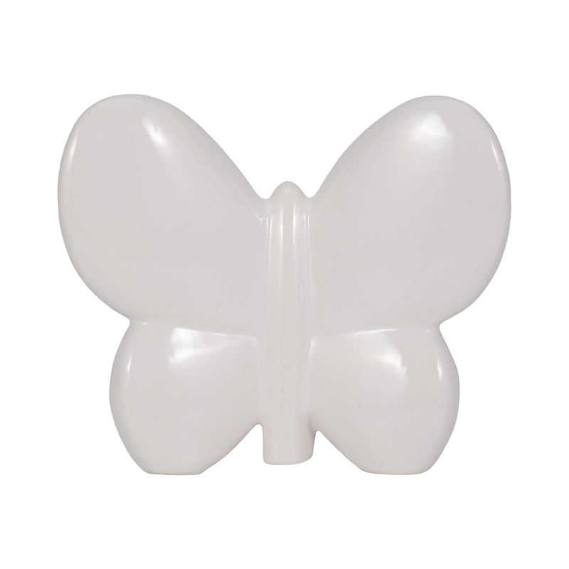 Cer, 6" Balloon Butterfly, White