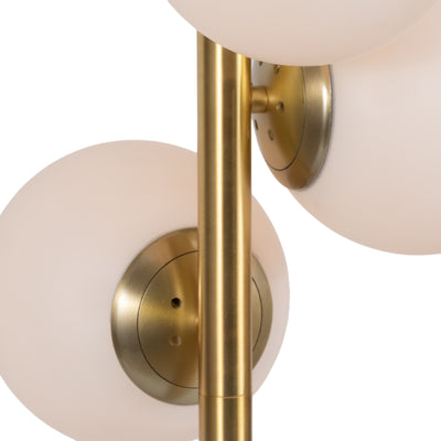 Glass 72" Frosted Globe Floor Lamp, Gold