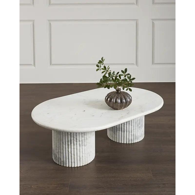 Muqla White Turkish Marble Center Table By Alhome