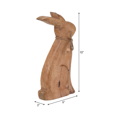 Mango Wood, 10" Rabbit, Brown