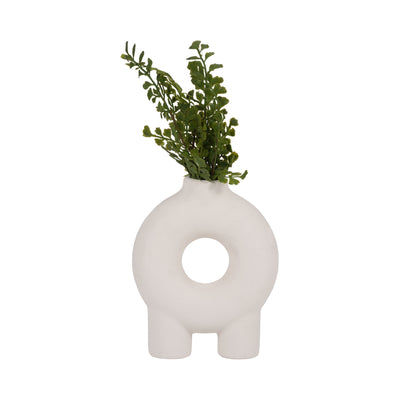 Cer, 7" Donut Footed Vase, Cotton