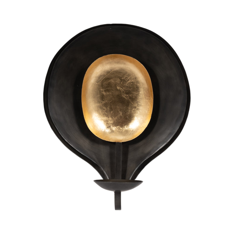 METAL, 15" ROUND VOTIVE HOLDER, BLACK/GOLD