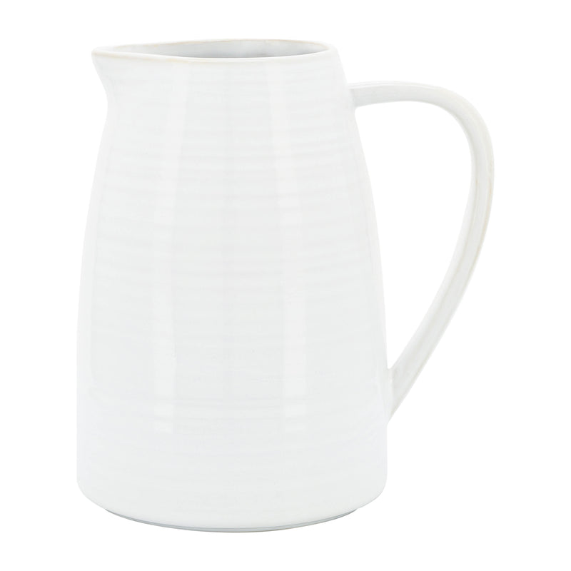 CER, 8"H PITCHER, WHITE