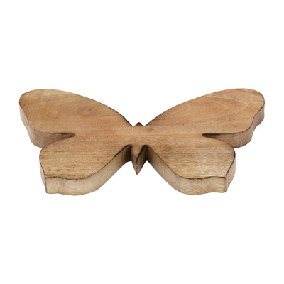 WOOD, 12" BUTTERFLY DECO, BROWN