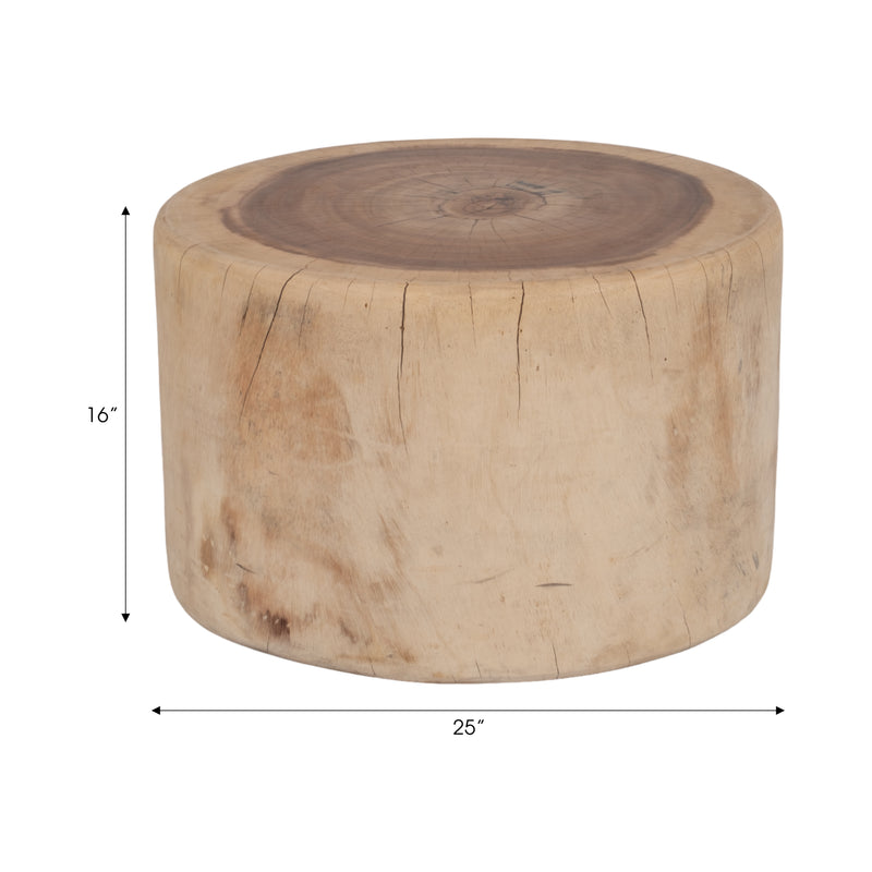 Wood, 25x16 Coffee Table Stump, Natural