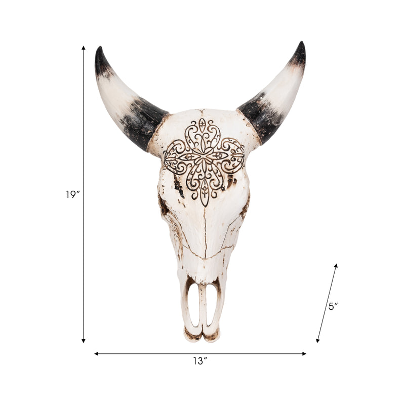 19" Western Bull Skull, Brown