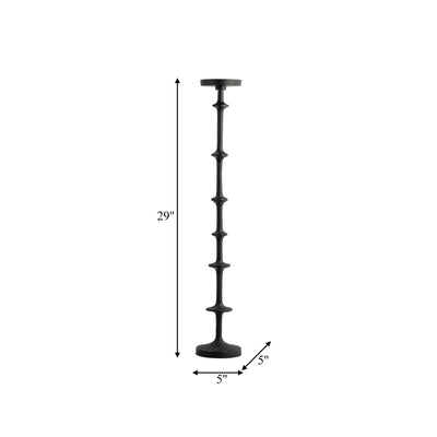 METAL, 29" ABACUS FLOOR PILLAR CANDLEHOLDER, BLACK