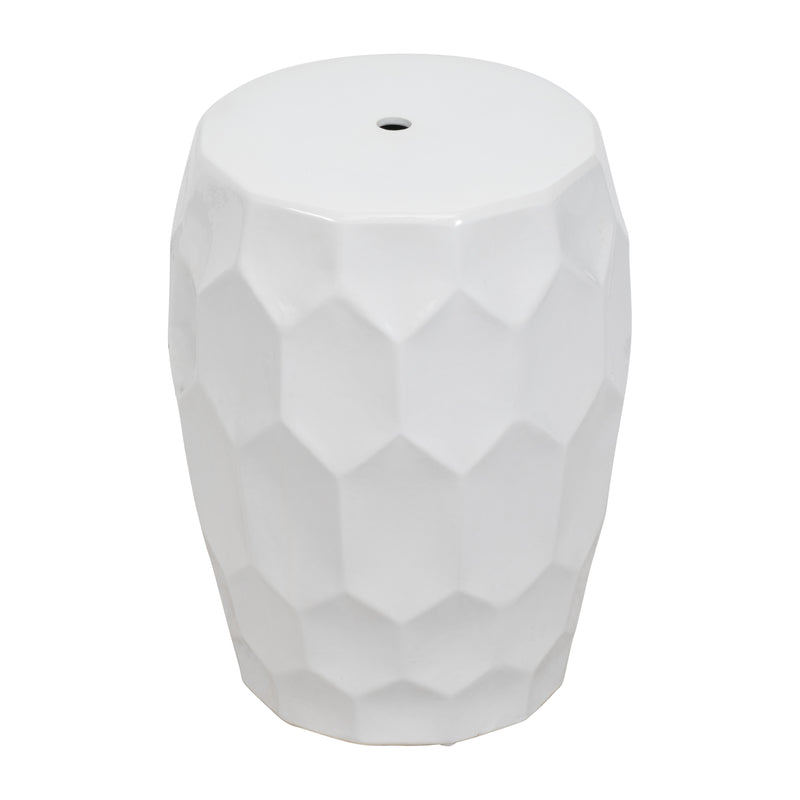 Cer,, 18" Beehive Stool, White