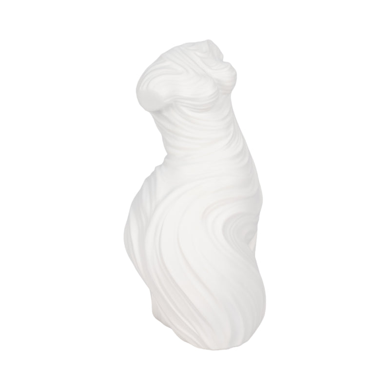 11" Curvy Ribbed Sculpture, White