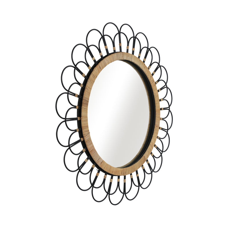 36" DAISY WALL MIRROR, BLACK