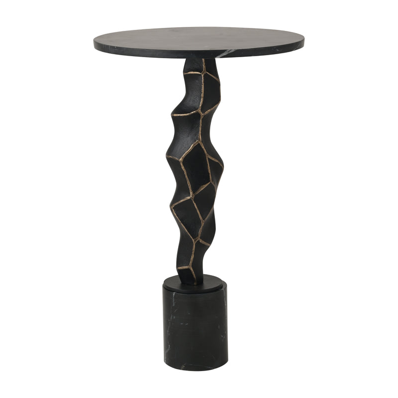 25" Rocco Marble Top Bronze Table