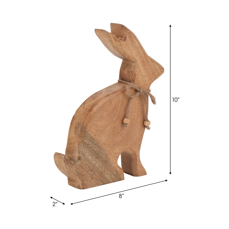 Mango Wood, 10" Rabbit, Brown