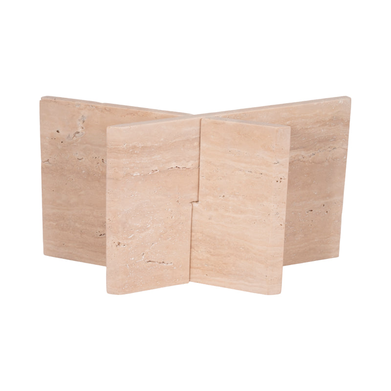 18" Travertine Bookstand, Tan