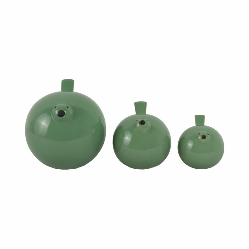 CER, S/3 BIRDS 8", DRK SAGE GREEN