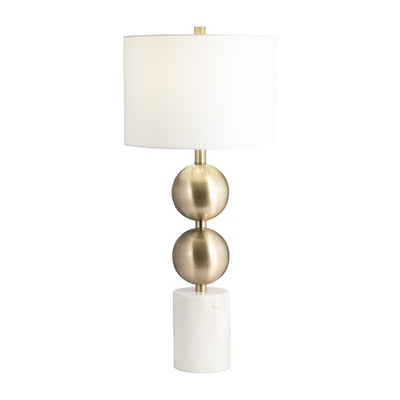 Marble, 30" Stacking Orbs Table Lamp, Gold/white