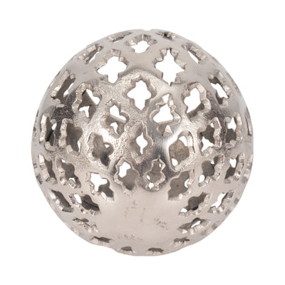 METAL, 6" CUT-OUT ORB, SILVER