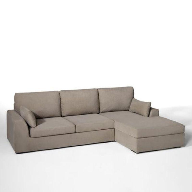 Chic Beige Linen L-Shaped Sofa - 90x250x170x45 cm - Swedish Wood By Alhome