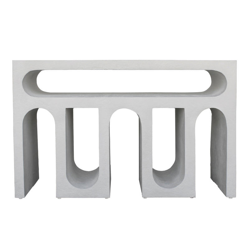 47" Modern Arch Textured Console, White