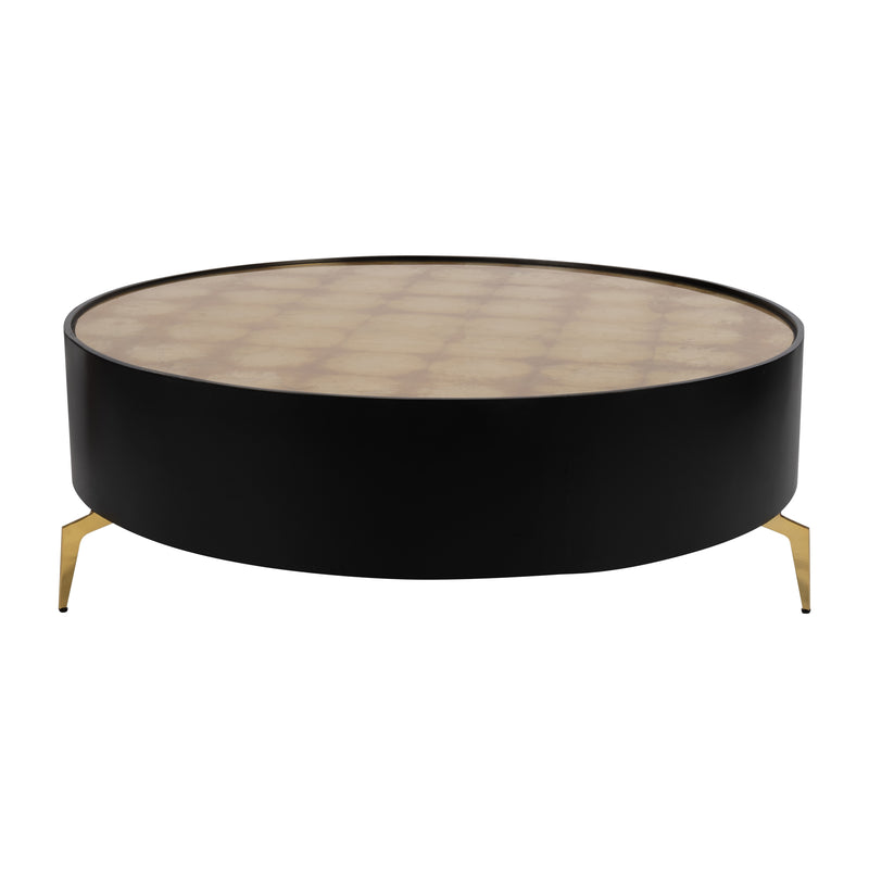 WOOD,47" GOLD LEAF TOP COFFEE TABLE, BLK/GLD, KD