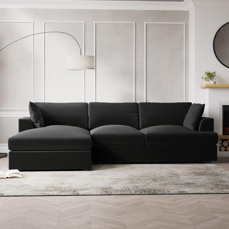 Modern  Velvet L-Shaped Sofa By Alhome