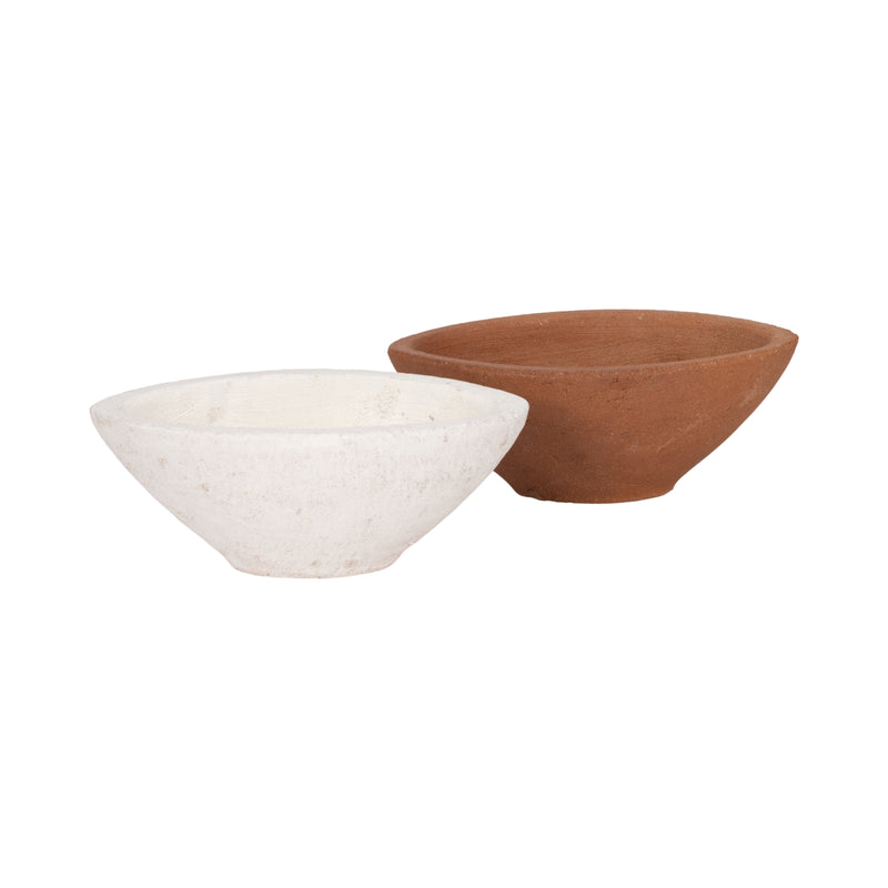 10" Tapered Terracotta Bowl, Natural