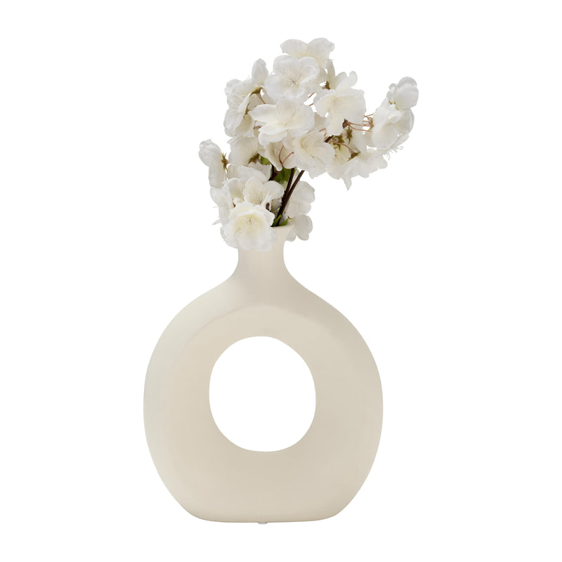 DOL, 10" OPEN CUT VASE, COTTON