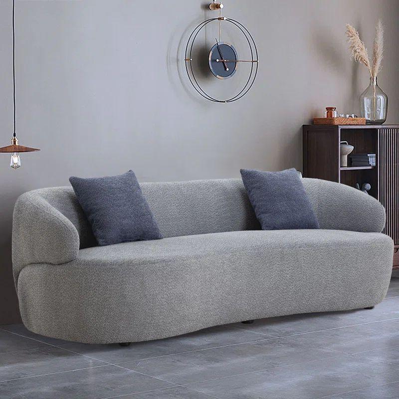 Alhome Gray Boucle 3 Seater Sofa - 110110877